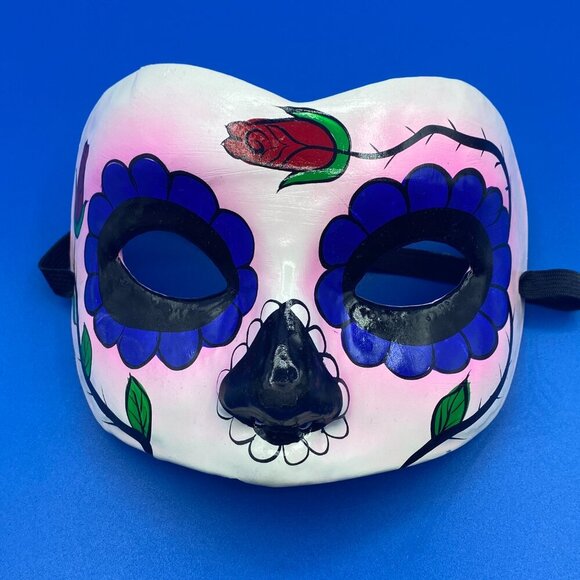 Masquerade Masks 2-pc Day of the Dead and Phantom of the Opera Half Face Costume - Picture 2 of 8